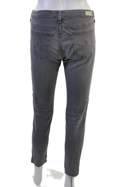 AG Adriano Goldschmied Women Ankle Cropped Gray Low Rise Jeans Size 28