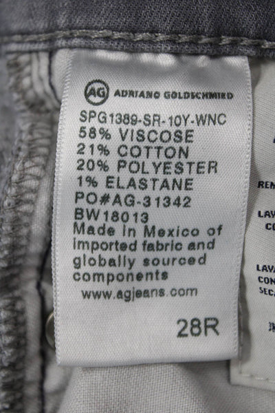AG Adriano Goldschmied Women Ankle Cropped Gray Low Rise Jeans Size 28