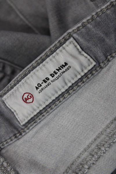 AG Adriano Goldschmied Women Ankle Cropped Gray Low Rise Jeans Size 28