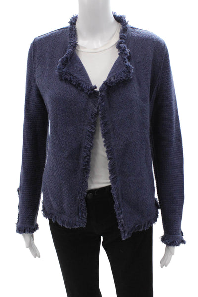 Nic + Zoe Women Cardigan Dark Blue Long Sleeve Size S