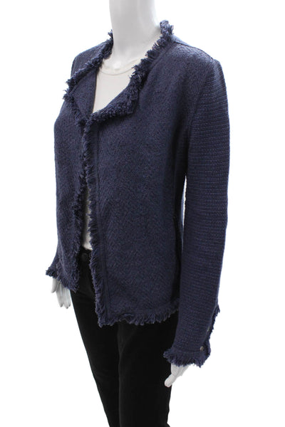 Nic + Zoe Women Cardigan Dark Blue Long Sleeve Size S