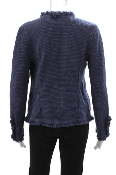 Nic + Zoe Women Cardigan Dark Blue Long Sleeve Size S