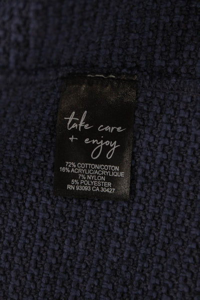 Nic + Zoe Women Cardigan Dark Blue Long Sleeve Size S