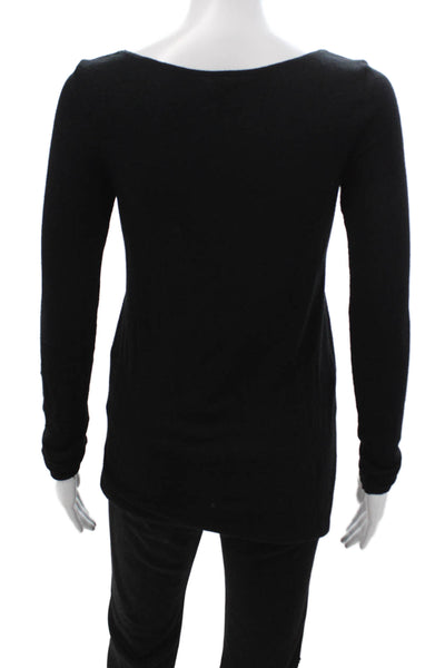 Bailey 44 Women Biker Round Neck Long Sleeve Black Sweater Size S