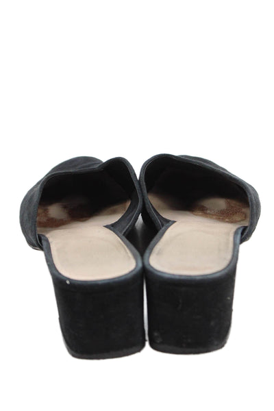 Loeffler Randall Womens Suede Slide On Clog Heels Black Size 8 B