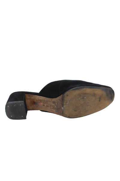 Loeffler Randall Womens Suede Slide On Clog Heels Black Size 8 B