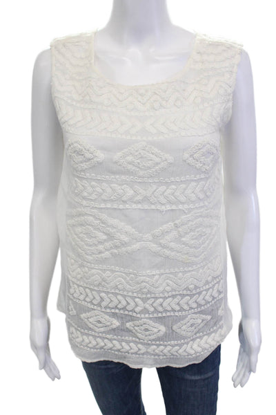 Zara Woman Women Boho Sleeveless Square Neck Tunic White Size M