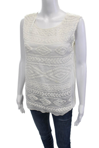 Zara Woman Women Boho Sleeveless Square Neck Tunic White Size M