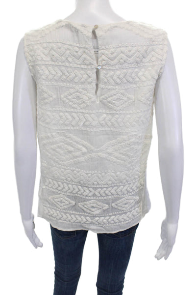 Zara Woman Women Boho Sleeveless Square Neck Tunic White Size M