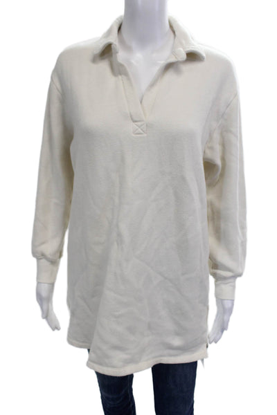 Z Supply Womens Tunic Sweatshirt Beige Long Sleeve 80% Cotton Size XS