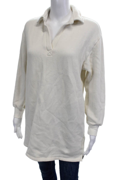 Z Supply Womens Tunic Sweatshirt Beige Long Sleeve 80% Cotton Size XS