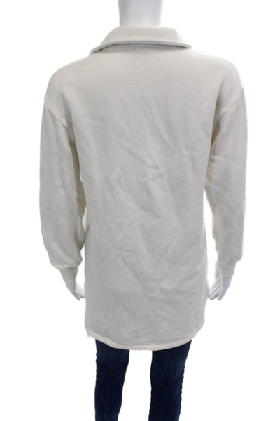 Z Supply Womens Tunic Sweatshirt Beige Long Sleeve 80% Cotton Size XS