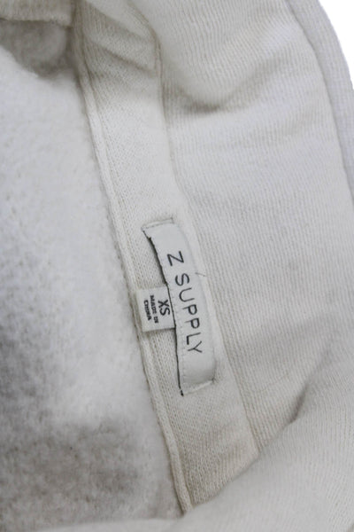 Z Supply Womens Tunic Sweatshirt Beige Long Sleeve 80% Cotton Size XS