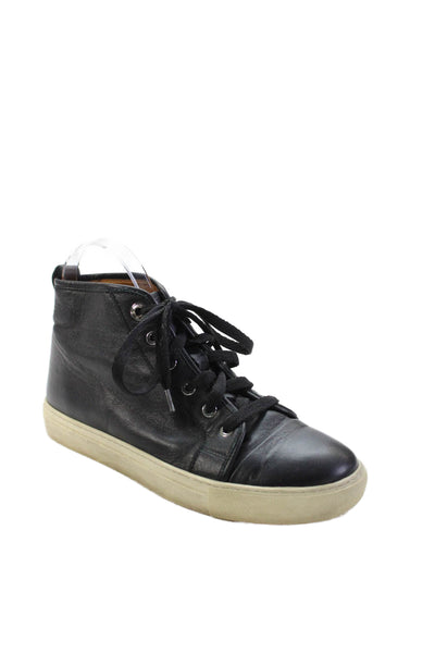 Ralph Lauren Purple Label Womens Leather High Top Sneakers Black Size 37 7 B