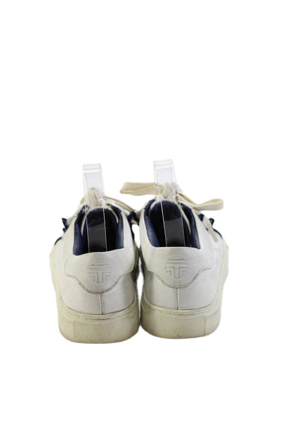 Tory Burch Womens Leather Ruffled Low Top Sneakers White Size 7 Medium