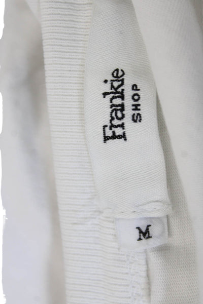 Frankie Shop Women Basic White Cotton Crewneck Sleeveless T-Shirt Size M