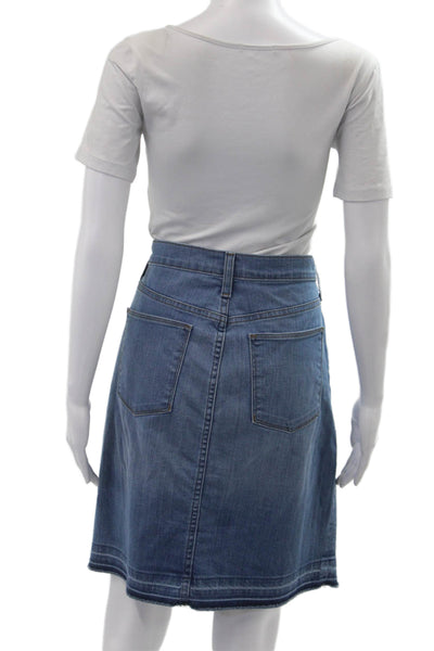J Crew Womens Blue A-Line Skirt Knee Length Cotton Size 32