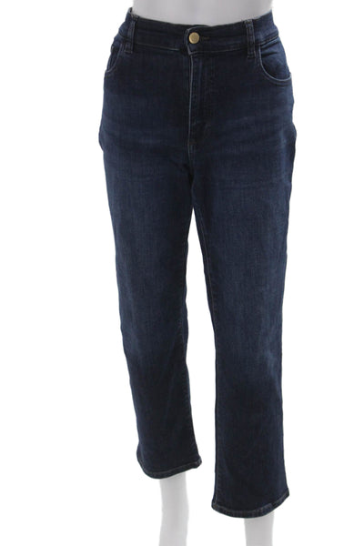 DL1961 Womens Dark Blue Cropped Straight Jeans High Rise Size 31