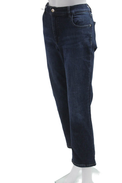 DL1961 Womens Dark Blue Cropped Straight Jeans High Rise Size 31