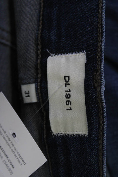 DL1961 Womens Dark Blue Cropped Straight Jeans High Rise Size 31