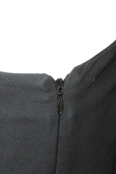 True Royal Womens Cropped Dress Pants Black Zip Cotton Elastane Size 46