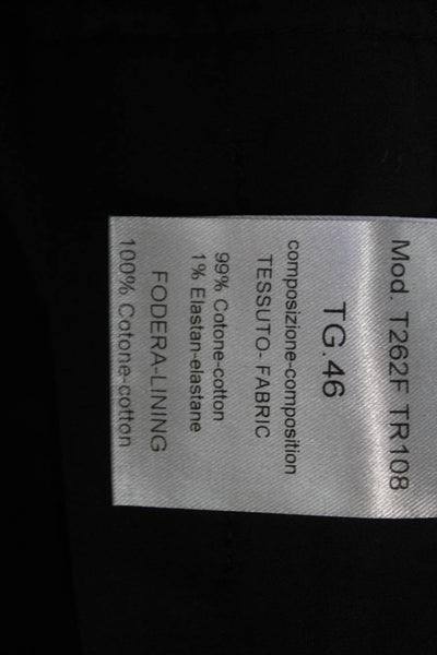 True Royal Womens Cropped Dress Pants Black Zip Cotton Elastane Size 46