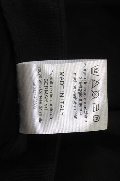True Royal Womens Cropped Dress Pants Black Zip Cotton Elastane Size 46