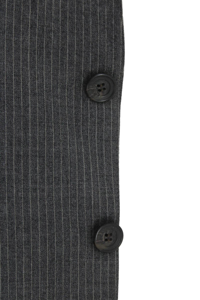 Nordstrom Mens Striped Gray Collared Suit Jacket Button Longsleeve Size 42