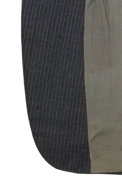 Nordstrom Mens Striped Gray Collared Suit Jacket Button Longsleeve Size 42