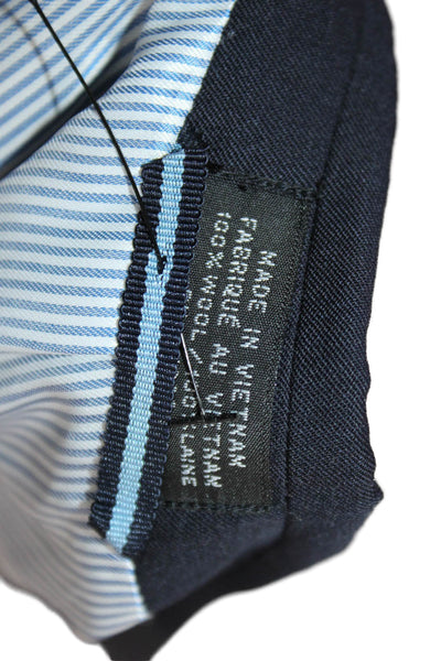 Tommy Hilfiger Mens Dark Blue Wool Blazer Collared Button Solid Fall Size 42