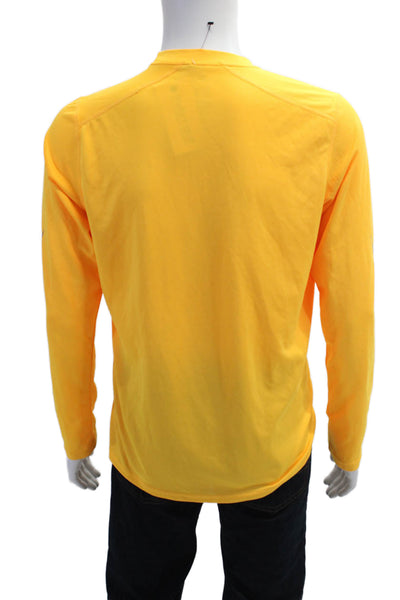 Adidas Mens Yellow Long Sleeve T-Shirt 100% Polyester Size M