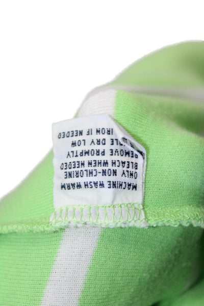Polo Ralph Lauren Mens Green Striped Cotton Collared Polo Short Sleeve Size M