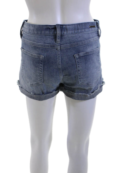 Carve Designs Unisex Blue Organic Cotton Spandex Beach Solid Shorts Size 8