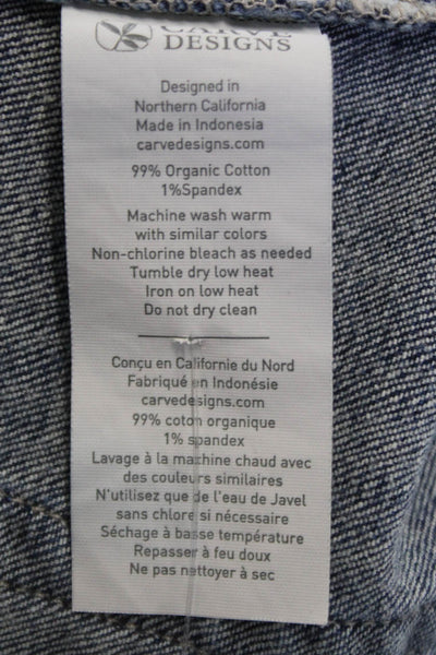 Carve Designs Unisex Blue Organic Cotton Spandex Beach Solid Shorts Size 8