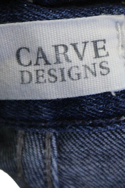 Carve Designs Unisex Blue Organic Cotton Spandex Beach Solid Shorts Size 8