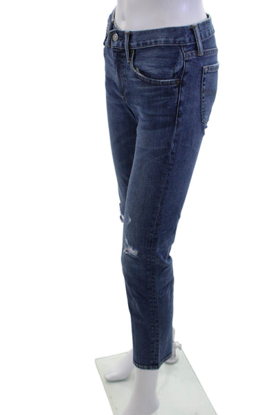 Polo Ralph Lauren Women Ankle Cropped Dark Blue Mid Rise Jeans Size 25