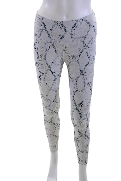 Varley Women White Snake Print Ankle Jeggings Nylon Blend Size S