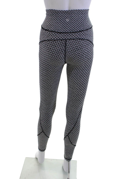 Lululemon Womens Ankle Leggings Black Geometric Nylon Blend Size 2