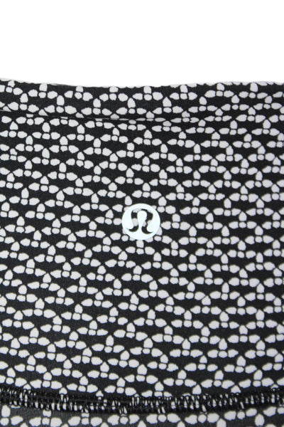 Lululemon Womens Ankle Leggings Black Geometric Nylon Blend Size 2