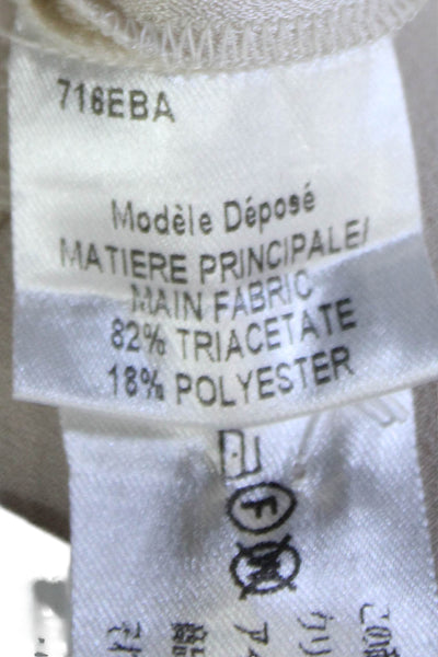 Paule Ka Womens Shift Dress Beige Long Sleeve Knee Length Size S