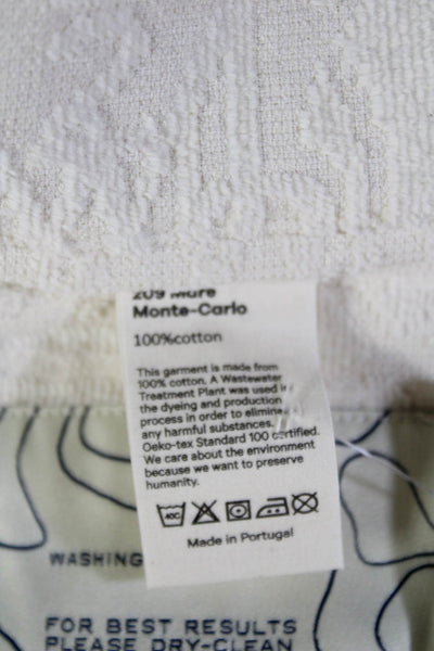 209 Mare Unisex White Cotton Collared Blazer Button Long Sleeve Size M