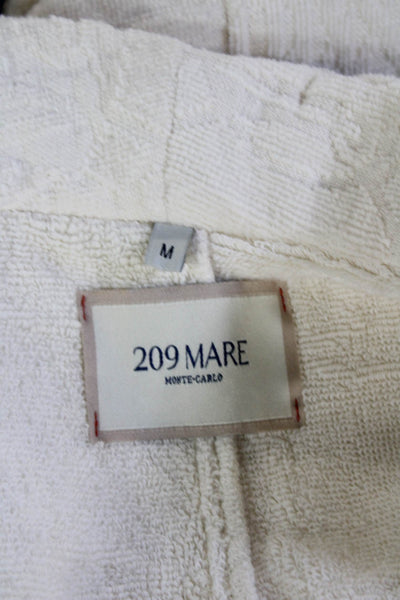 209 Mare Unisex White Cotton Collared Blazer Button Long Sleeve Size M