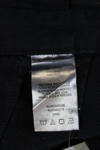 Joes Jeans Unisex Black Cropped Paperbag Pants Button Linen Cotton Size 27