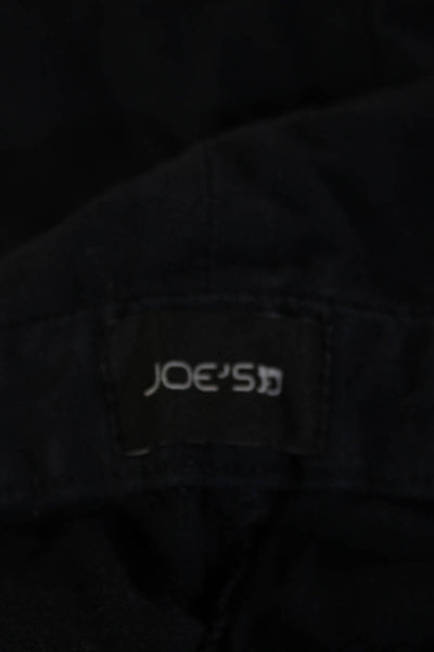 Joes Jeans Unisex Black Cropped Paperbag Pants Button Linen Cotton Size 27