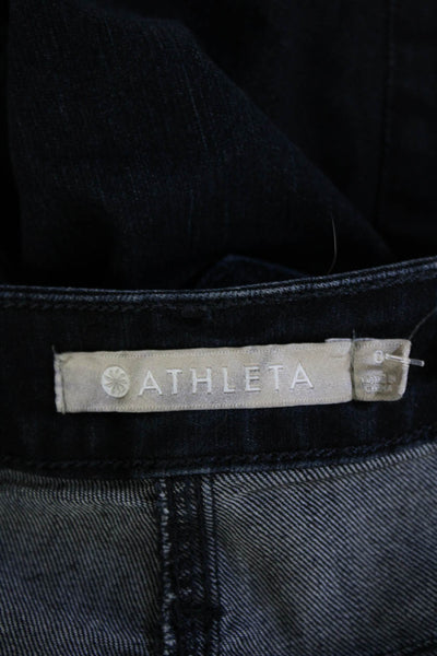 Athleta Women Skinny Ankle Jeans Dark Blue Mid Rise Button Size 0