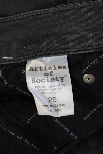 Articles of Society Women Skinny Jeggings Dark Gray Mid Rise Size 25