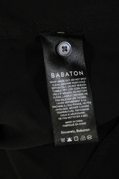 Babaton Women Basic Black Lyocell Collared Button Up Long Sleeve Top Size M