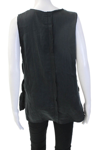 Go Silk Womens Basic Black Silk Blend V-Neck Sleeveless Tank Size S