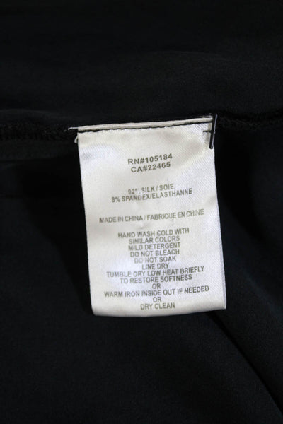 Go Silk Womens Basic Black Silk Blend V-Neck Sleeveless Tank Size S