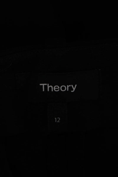 Theory Womens Black Cropped Ankle Dress Pants Size 12